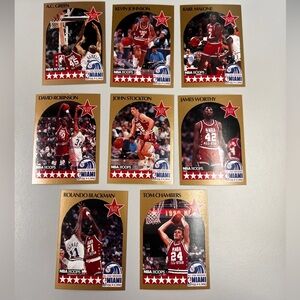 Vintage 1990-91 NBA Hoops Vintage All-Star West Basketball Card Set - 8 total